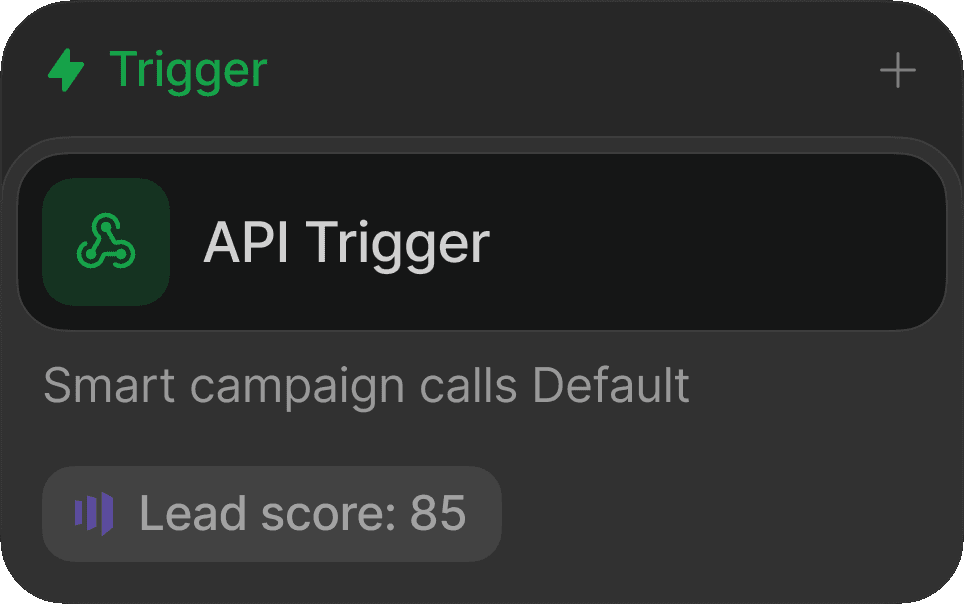 API Trigger node that starts a workflow when an outside system calls Default