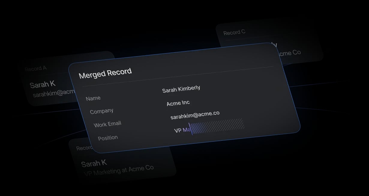 Contact records merging into a single trusted record