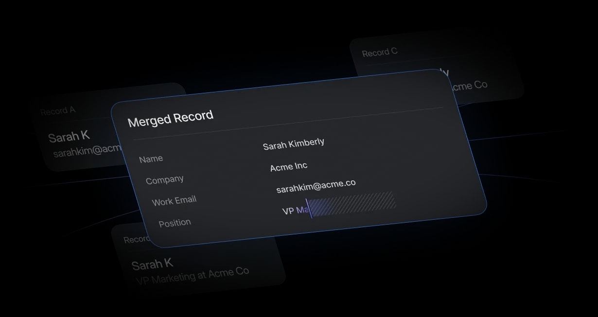 Contact records merging into a single trusted record