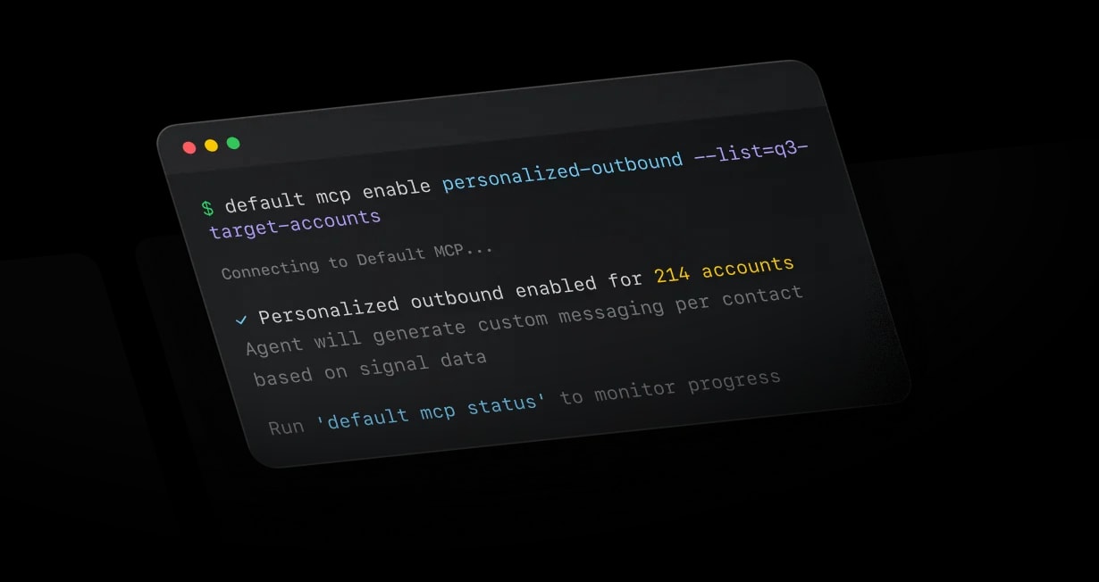 Terminal enabling personalized outbound through Default MCP