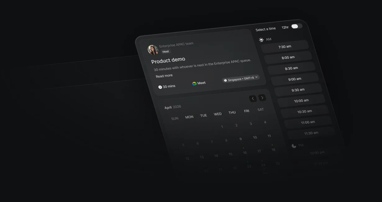 Team booking page with the queue picking the host for the meeting