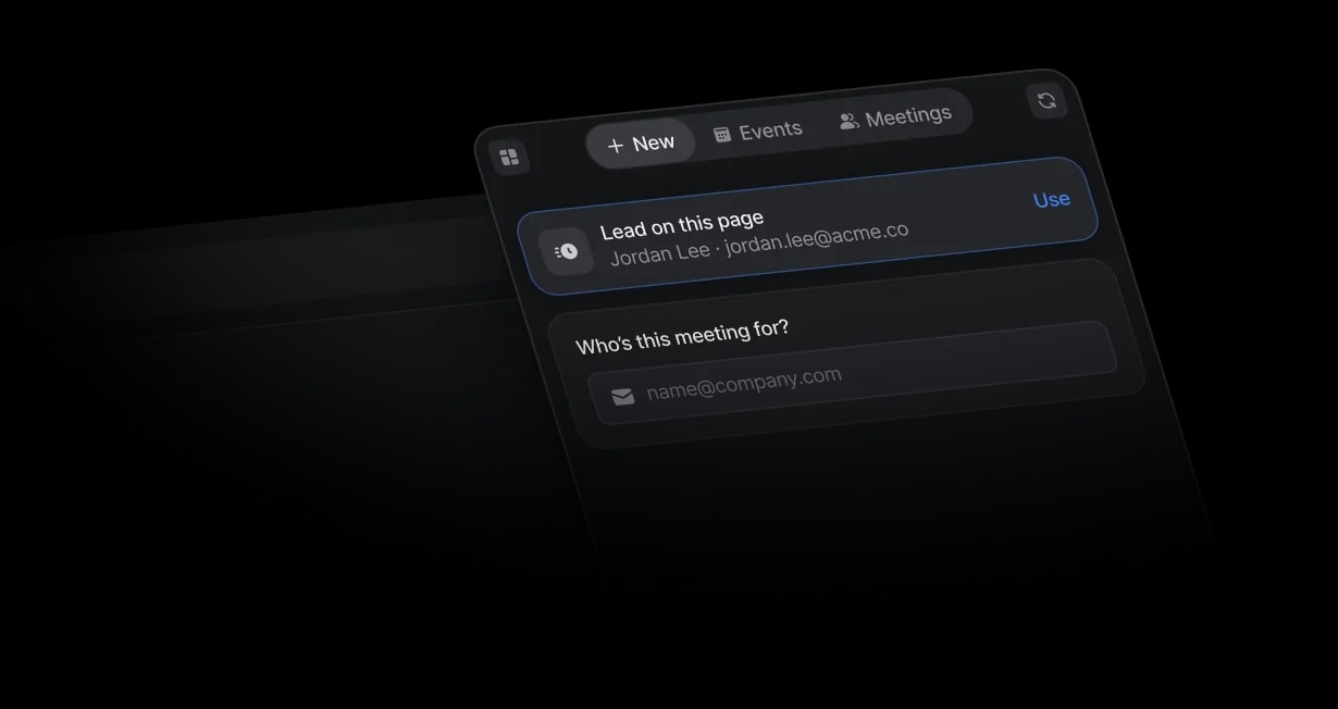 Default Chrome extension side panel showing the lead on this page