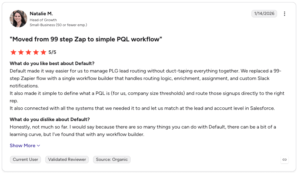Default Customer reviews