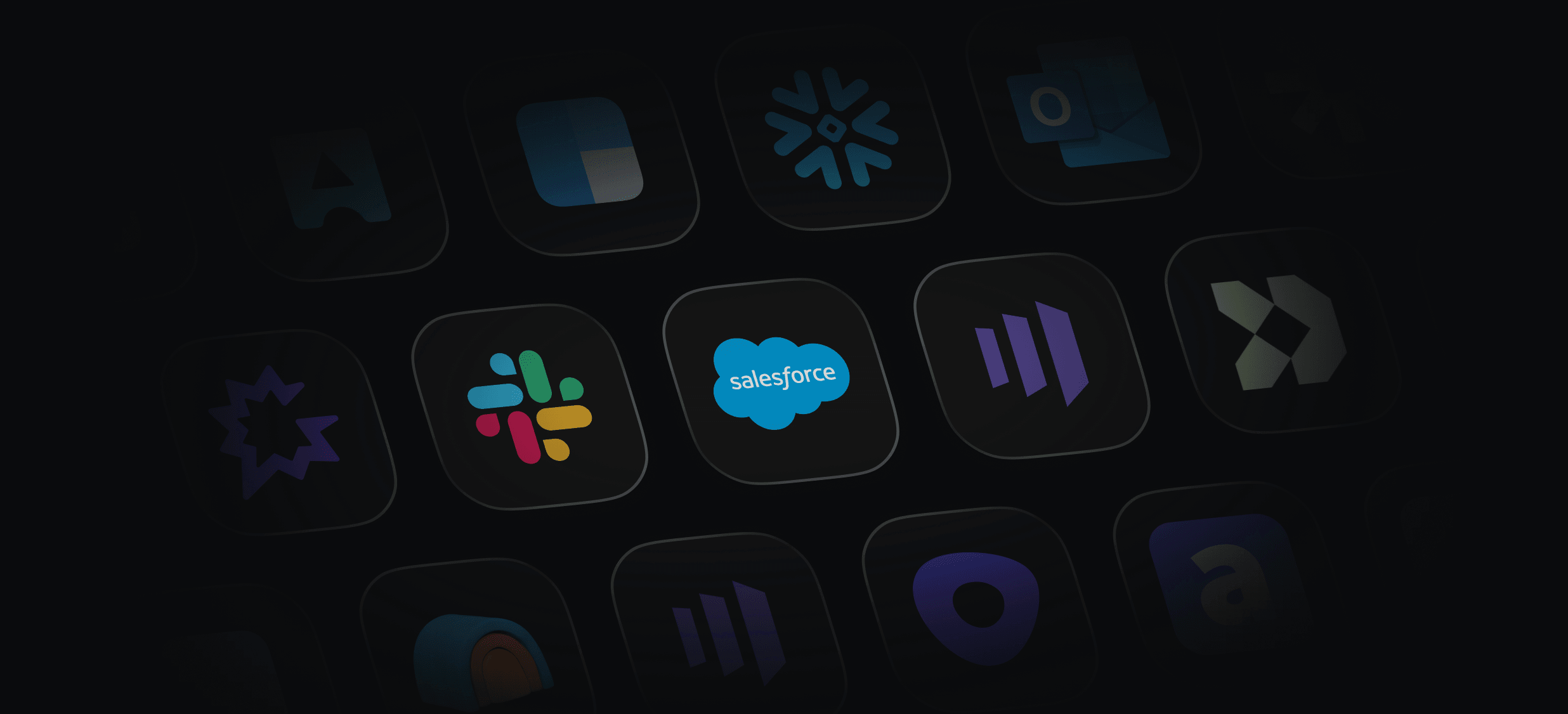 Cortex's tools, including Salesforce, Marketo, Slack and Gong, connected in one grid