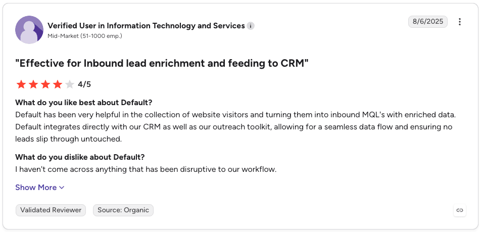 Default Customer reviews