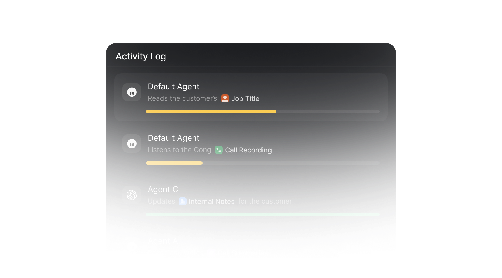 Agent governance controls interface